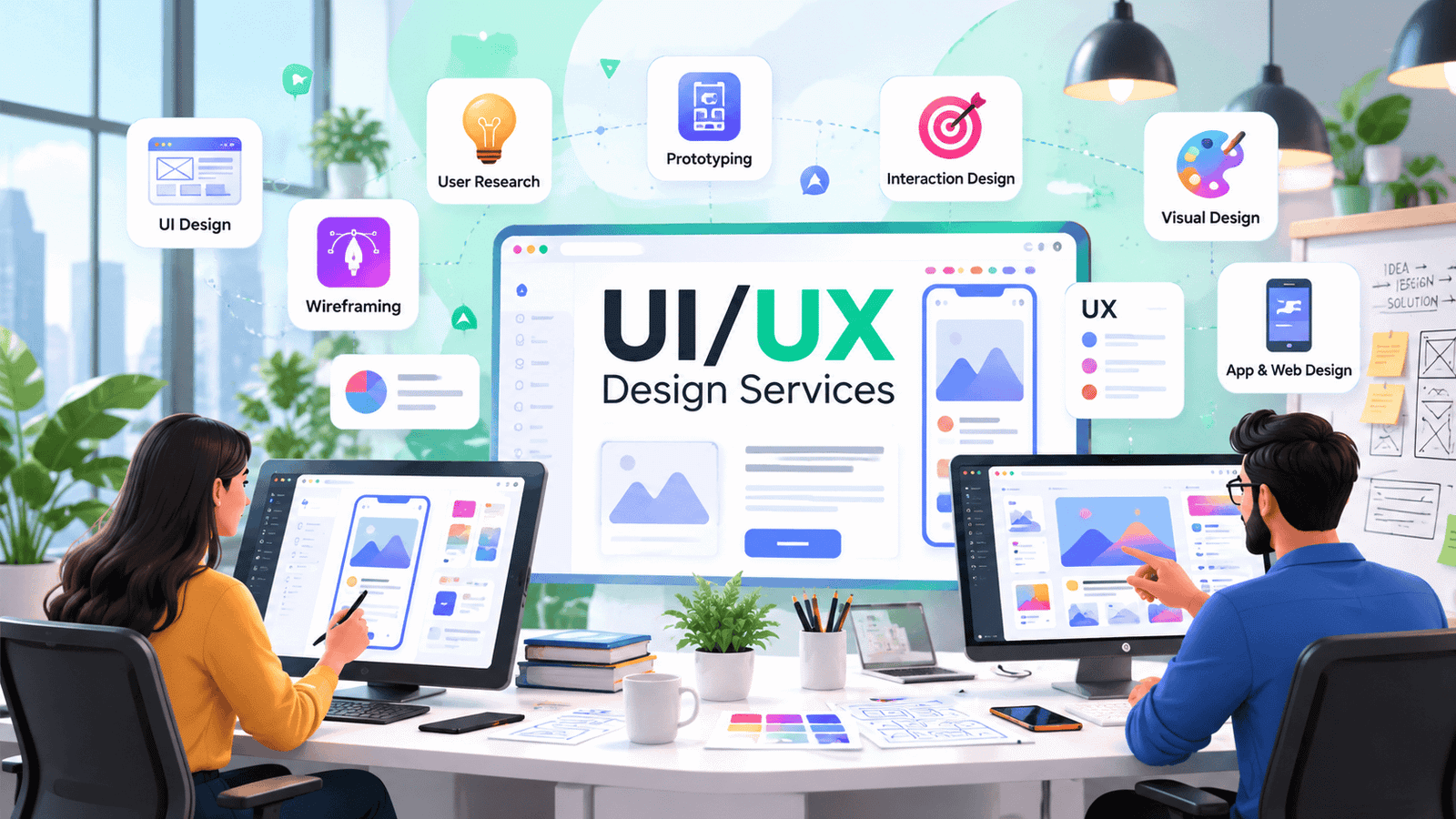UI UX design services for creative interfaces, responsive user experiences and better conversions